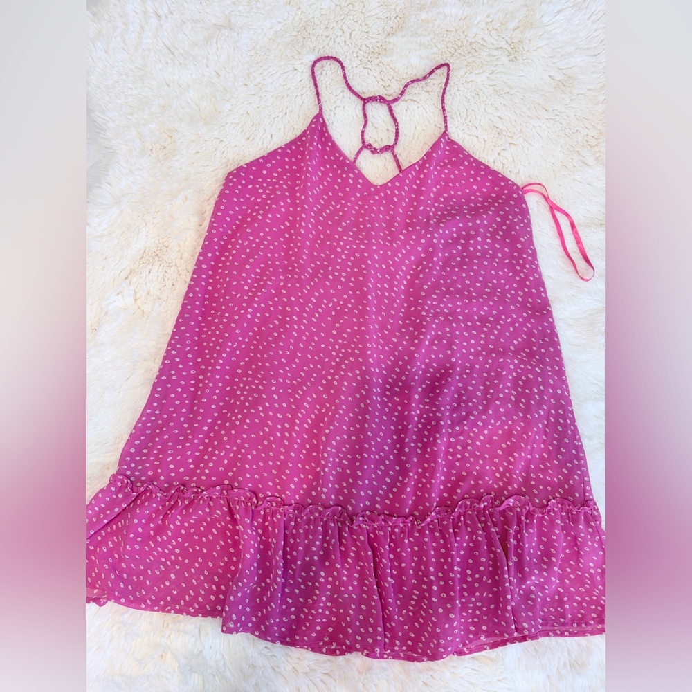 Pink Polka Dot Halter Dress